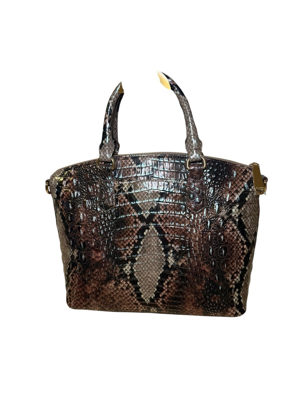 NWT Brahmin Large Duxbury Satchel in Truffle Python Ombre Melbourne - Picture 2 of 10
